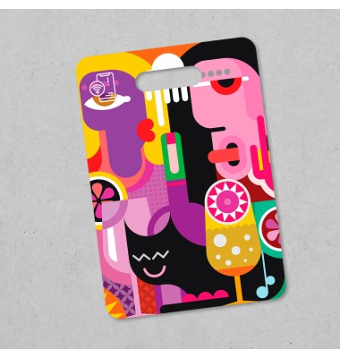 Abstract Black Cat Tag