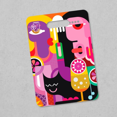 Abstract Black Cat Tag